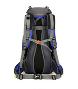 Blue 36-55L Outdoor Hiking Backpack - Durable Water Resistant Travel Bag for Trekking, Camping, and Adventure