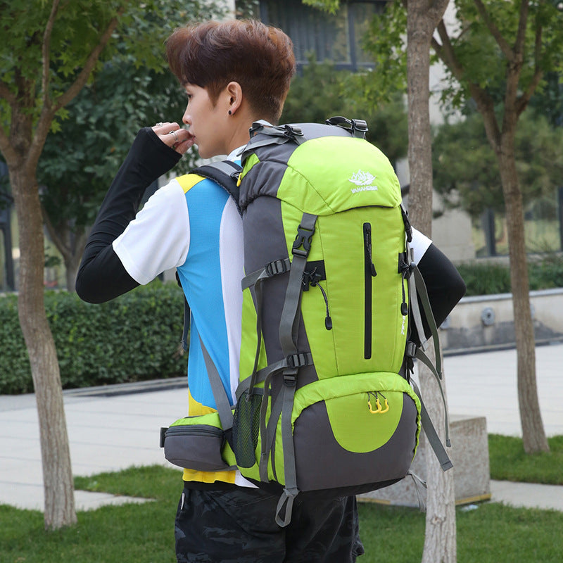 Black 36-55L Outdoor Hiking Backpack - Durable Water Resistant Travel Bag for Trekking, Camping, and Adventure