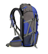 Black 36-55L Outdoor Hiking Backpack - Durable Water Resistant Travel Bag for Trekking, Camping, and Adventure - Top-Down View