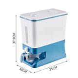 Regular Amber Blue Smart Kitchen Rice Dispenser - Automatic Press-Style Rice Storage Bin