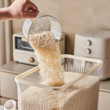 Regular Amber Blue Smart Kitchen Rice Dispenser - Automatic Press-Style Rice Storage Bin