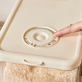 Regular Amber Blue Smart Kitchen Rice Dispenser - Automatic Press-Style Rice Storage Bin - Top-Down View