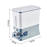 Regular Gray Smart Kitchen Rice Dispenser - Automatic Press-Style Rice Storage Bin