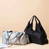 Black Stylish Women’s Travel Bag - Large-Capacity Fitness & Yoga Bag with Separate Shoe Compartment - Front View