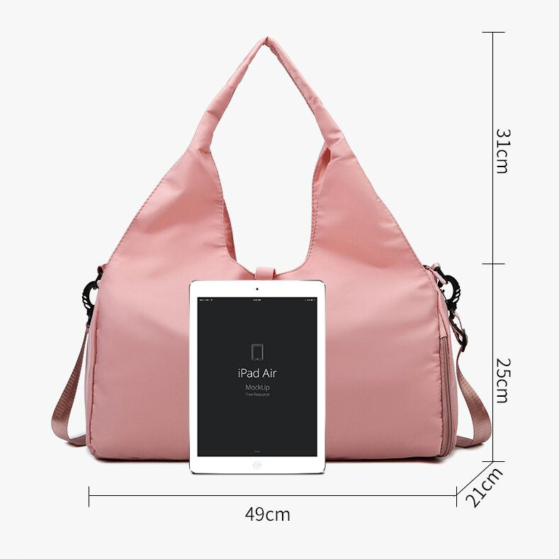 Black Stylish Women?? Travel Bag - Large-Capacity Fitness & Yoga Bag with Separate Shoe Compartment