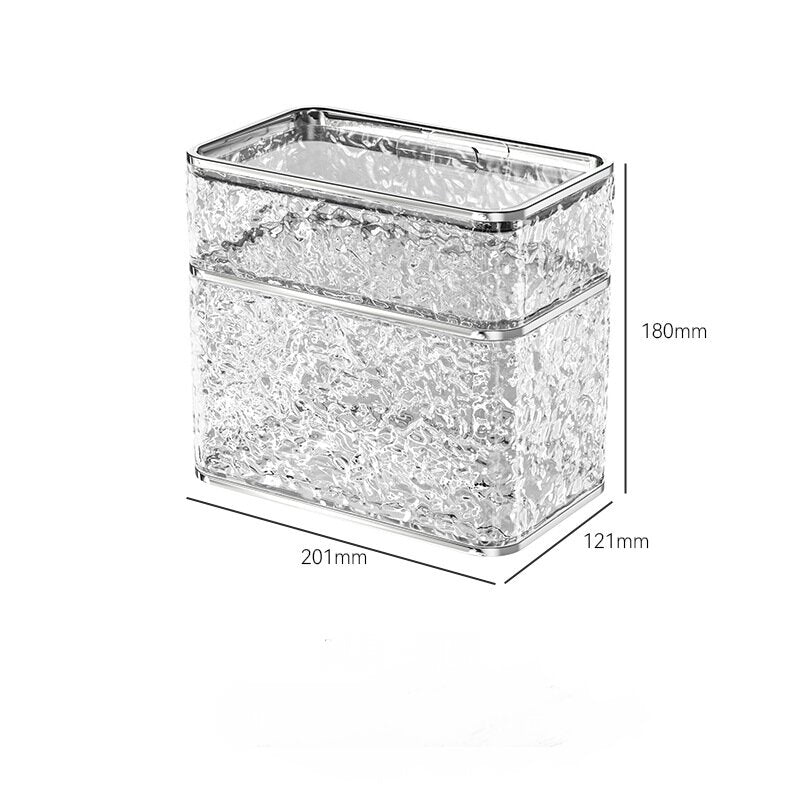 2PCS Stylish Double-Layer Transparent Wave-Textured Tissue Box Holder - Stylish Bathroom Storage
