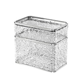 2PCS Stylish Double-Layer Transparent Grey Wave-Textured Tissue Box Holder - Stylish Bathroom Storage - Top-Down View