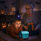 Treasure Chest Projection Lamp with Bluetooth Speaker and Mood Light, Blue