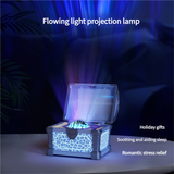 Treasure Chest Projection Lamp with Bluetooth Speaker and Mood Light, Blue - 45-Degree Angle