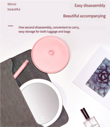 3PCS LED Makeup Mirror with Lights - Portable Tabletop Vanity Mirror, INS Style, Pink - Top-Down View