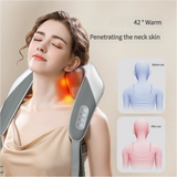Grey Portable Shiatsu Neck and Shoulder Massager with Heat | Rechargeable 2000mAh Battery - Top-Down View