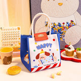 3 PCS Cute Cartoon Large Capacity Lunch Bag - Portable Soft  Handbag for School and Office - Reusable Picnic Food Storage Pouch with Comfortable Rope Handles
