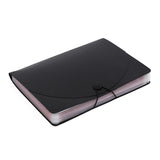 2 PCS A4 Expanding File Folder with Rainbow Interior - 25 Pockets Portable Document Organizer, Accordion Style Business and School File Bag with Elastic Cord Closure - Side View