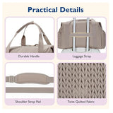 Black Large Quilted Diaper Bag Tote - Multi-functional Travel Baby Bag with Changing Pad and Pacifier Pouch - Stylish Hospital Bag for Labor and Delivery - Top-Down View