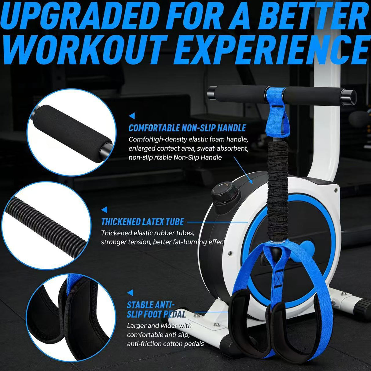 Orange Multifunctional Pedal Resistance Band - Home Fitness Sit-up Assistant with Foot Pedals and Elastic Pull Rope - Full Body Workout Equipment for Abs, Arms, Legs and Glutes