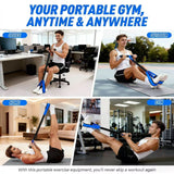 Orange Multifunctional Pedal Resistance Band - Home Fitness Sit-up Assistant with Foot Pedals and Elastic Pull Rope - Full Body Workout Equipment for Abs, Arms, Legs and Glutes - Rear View