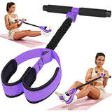 Purple Multifunctional Pedal Resistance Band - Home Fitness Sit-up Assistant with Foot Pedals and Elastic Pull Rope - Full Body Workout Equipment for Abs, Arms, Legs and Glutes