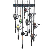 2 Sets Vertical Wall Mounted Fishing Rod Rack - 9-Slot Fishing Pole Holder for Garage, Professional Space-Saving Fishing Gear Storage Organizer with Soft Grip Pads