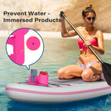 4 PCS Professional Paddle Board Cup Holder and Phone Mount - Universal SUP Kayak Beverage Station with Anti-Spill Design - Multi-Functional Water Sports Accessory for Bungee Deck Rigging - Front View