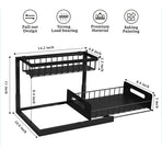 2-Tier Under Sink Organizer and Storage - Heavy Duty Metal Pull-Out Cabinet Organizer, L-Shaped Sliding Drawer Rack for Kitchen, Bathroom, and Pantry - Black