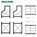 Heavy Duty 2-Tier Firewood Rack - Vertical Log Holder for Indoor Fireplace and Outdoor Fire Pit - Modern Metal Wood Storage Organizer for Camping, Patio, and Living Room - Rear View