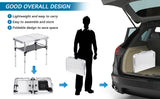 Portable Folding Camping Table with Aluminum Frame - Lightweight 60x40x50cm Picnic Table with Mesh Storage Bag and Carrying Handle for Outdoor BBQ, Travel, and Self-Driving Trips - Rear View