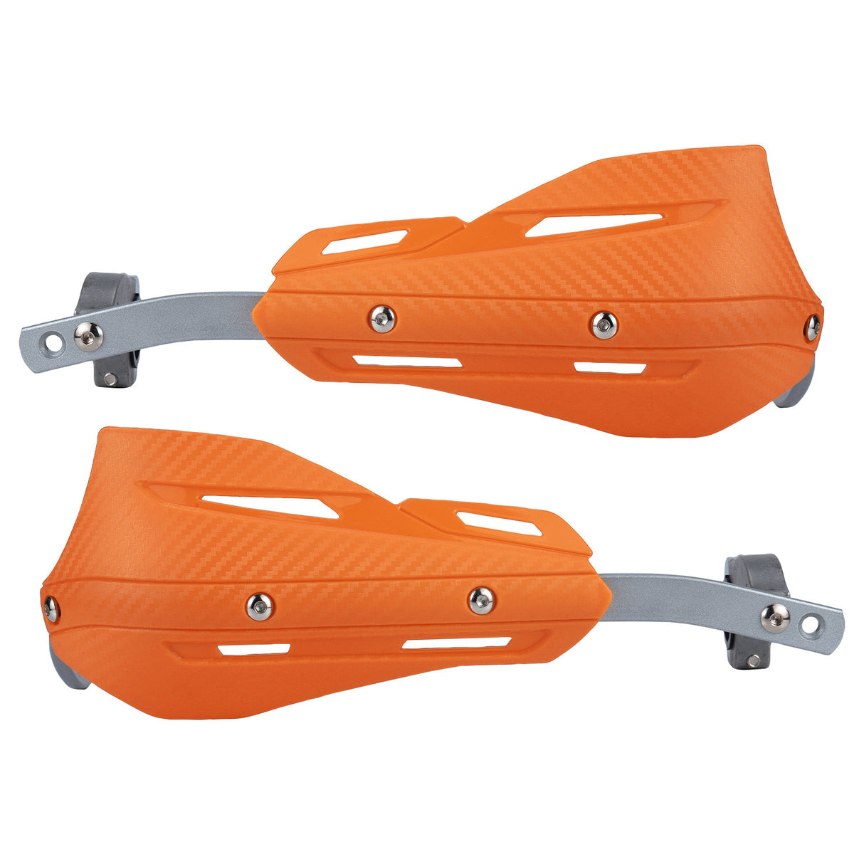 Professional Universal Motorcycle Handguards for Honda CC110 Cross Cub - Heavy Duty Aluminum Alloy Anti-Collision Brush Guards, Carbon Fiber Style Handlebar Protectors for Dirt Bikes and Off-Road Motorcycles - 1 Pair—Orange