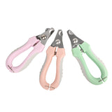 3 PCS Pink Professional Pet Nail Clippers for Dogs and Cats - Sharp Stainless Steel Blades with Safety Guard and Anti-Splash Baffle - Ergonomic Non-Slip Handle for Safe and Easy Grooming - Front View