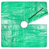 78.7 x 78.7 Inch Garden Leaf Collection Tarp with Center Hole - Waterproof PE Landscape Cleanup Mat - Heavy Duty Garden Debris Tarp for Shrub Trimming and Hedge Pruning - Green