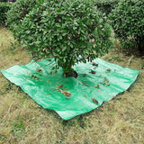 78.7 x 78.7 Inch Garden Leaf Collection Tarp with Center Hole - Waterproof PE Landscape Cleanup Mat - Heavy Duty Garden Debris Tarp for Shrub Trimming and Hedge Pruning - Green - Front View