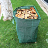 Heavy Duty Horizontal Garden Leaf Collection Bag - Large Capacity Waterproof Waste Scoop Tarp with Reinforced Handles for Lawn Debris, Grass, and Yard Cleanup - Front View