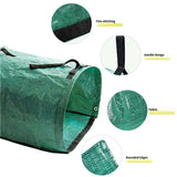 Heavy Duty Horizontal Garden Leaf Collection Bag - Large Capacity Waterproof Waste Scoop Tarp with Reinforced Handles for Lawn Debris, Grass, and Yard Cleanup - Side View