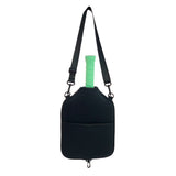 SA01 Black Neoprene Pickleball Paddle Cover (racket not included)  - Protective Crossbody Bag with Adjustable Shoulder Strap and Fence Hook - Universal Lightweight Paddle Case for All Skill Levels