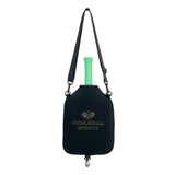 SA01 Black Neoprene Pickleball Paddle Cover (racket not included)  - Protective Crossbody Bag with Adjustable Shoulder Strap and Fence Hook - Universal Lightweight Paddle Case for All Skill Levels
