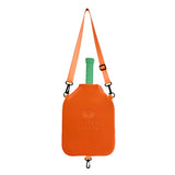 SA02 Orange Neoprene Pickleball Paddle Cover (racket not included)  - Protective Crossbody Bag with Adjustable Shoulder Strap and Fence Hook - Universal Lightweight Paddle Case for All Skill Levels - Top-Down View