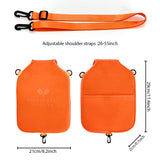 SA02 Orange Neoprene Pickleball Paddle Cover (racket not included)  - Protective Crossbody Bag with Adjustable Shoulder Strap and Fence Hook - Universal Lightweight Paddle Case for All Skill Levels - Rear View