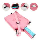 SA03 Pink Neoprene Pickleball Paddle Cover (racket not included)  - Protective Crossbody Bag with Adjustable Shoulder Strap and Fence Hook - Universal Lightweight Paddle Case for All Skill Levels - 45-Degree Angle