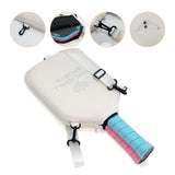SA04 Beige Neoprene Pickleball Paddle Cover (racket not included)  - Protective Crossbody Bag with Adjustable Shoulder Strap and Fence Hook - Universal Lightweight Paddle Case for All Skill Levels - 45-Degree Angle