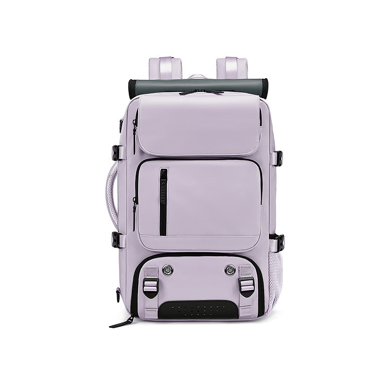Purple Large Capacity 16-Inch Laptop Travel Backpack - Anti-Theft Professional Business Bag with Spring Buckle - Durable Oxford Cloth Outdoor Rucksack for Men and Women