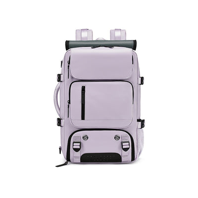 Purple Large Capacity 16-Inch Laptop Travel Backpack - Anti-Theft Professional Business Bag with Spring Buckle - Durable Oxford Cloth Outdoor Rucksack for Men and Women