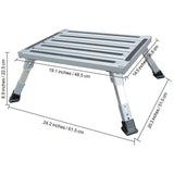 Heavy Duty Aluminum Folding Step Stool - Portable RV Platform and Work Bench with Non-Slip Surface - Collapsible Multi-Purpose Step for Camping, Home, and Outdoor Use - Top-Down View