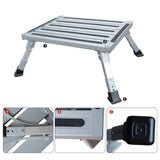 Heavy Duty Aluminum Folding Step Stool - Portable RV Platform and Work Bench with Non-Slip Surface - Collapsible Multi-Purpose Step for Camping, Home, and Outdoor Use