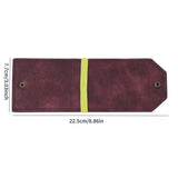 3PCS Purple Slim PU Leather Cash Holder and Bill Organizer - Professional Long Wallet with Dual Snap Buttons and Elastic Band for Business, Travel, and Personal Finance
