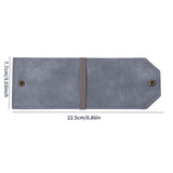 3PCS Grey Slim PU Leather Cash Holder and Bill Organizer - Professional Long Wallet with Dual Snap Buttons and Elastic Band for Business, Travel, and Personal Finance