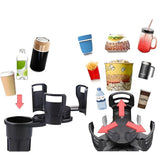 3 PCS Black 2-in-1 Universal Car Cup Holder Expander - 360 Degree Rotating Multifunctional Beverage Rack, Adjustable Upper Base Storage Organizer for Water Bottles, Coffee Mugs and Fast Food Cups - 45-Degree Angle