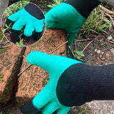 10 Pairs Professional Gardening Gloves with Integrated Digging Claws - Thorn-Proof  and Waterproof Landscape Gloves for Planting, Seeding, and Yard Work - One Size Fits All - Side View