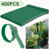 400 pcs Reusable Hook and Loop Cable Ties - 6-Inch T-Type Nylon Fastening Straps for Office Cable Management and Garden Plant Support, Interconnectable Design, Green