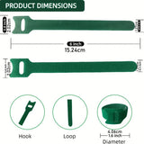 400 pcs Reusable Hook and Loop Cable Ties - 6-Inch T-Type Nylon Fastening Straps for Office Cable Management and Garden Plant Support, Interconnectable Design, Green - Top-Down View