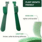 400 pcs Reusable Hook and Loop Cable Ties - 6-Inch T-Type Nylon Fastening Straps for Office Cable Management and Garden Plant Support, Interconnectable Design, Green - 45-Degree Angle