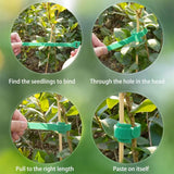 400 pcs Reusable Hook and Loop Cable Ties - 6-Inch T-Type Nylon Fastening Straps for Office Cable Management and Garden Plant Support, Interconnectable Design, Green